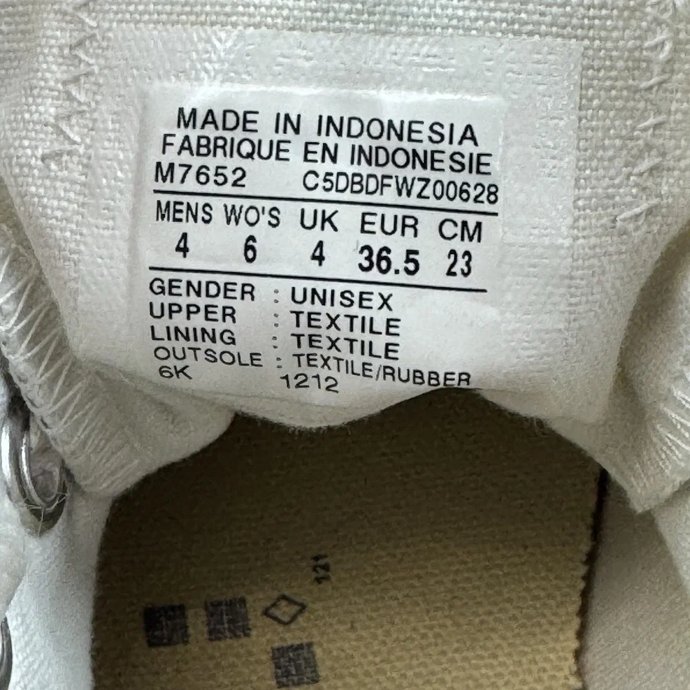 Womens Converse Chuck All Star Ivory Canvas‎ Casual Low Sneakers Shoes Size 6 M